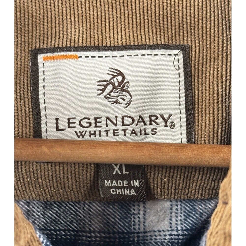 Legendary Whitetails Men's Long Sleeve Blue Plaid Flannel Size XL 100% Cotton - Picture 4 of 8